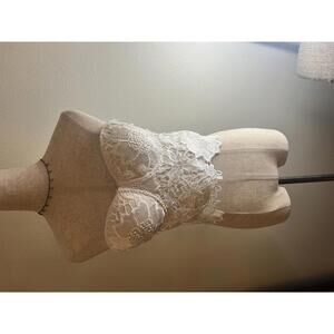 Papaya White Lace Strapless Corset Top - Size Large